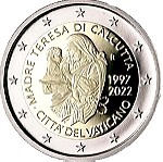  SAC Βατικανό 2 Ευρώ 2022 UNC Μητέρα Τερέζα (blister)
