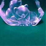  Πρες παπιε (PAPERWEIGHT) δύο αρκούδακια 1.400 κιλά  Maleras/ Kosta Boda Mats Jonasson Sweden full lead crystal