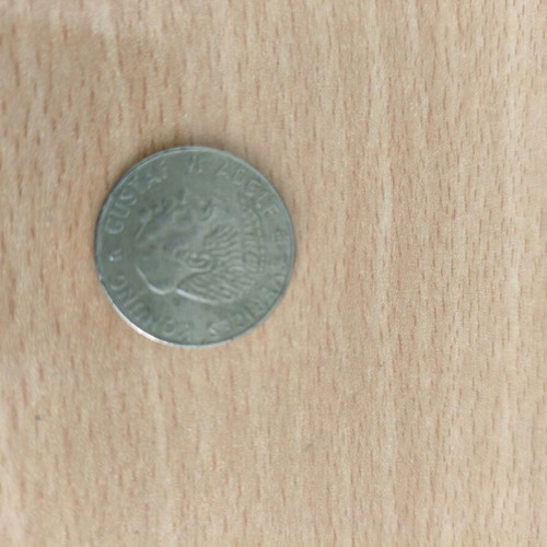 Swedish 1 Krona coin used, 1968-1973 with Gustaf VI Adolf