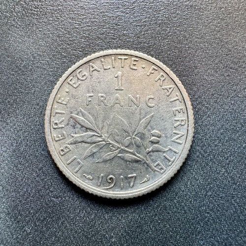 France Silver 1 Franc 1917 Coin used