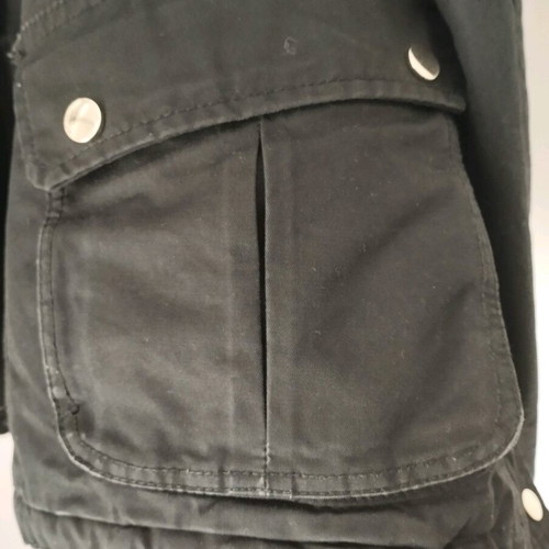 H&M parka jacket used black with fur lining, size S
