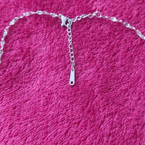 Steel necklace with blue stone new
