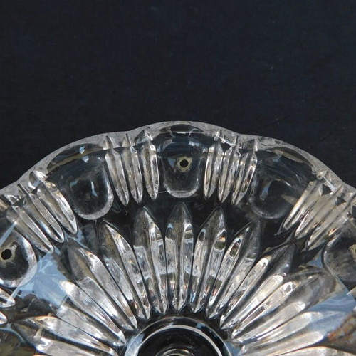 Crystal engraved chandelier part vintage in excellent condition, set of 7