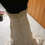 Wedding dress beige embroidered with yellow stones, like new, size S