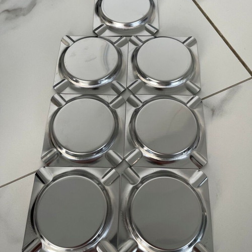 Metal ashtrays like new, set of 7, rostfrei 18/C