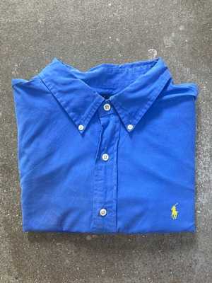 Ralph Lauren Oxford short sleeve shirt XXL, blue with yellow pony