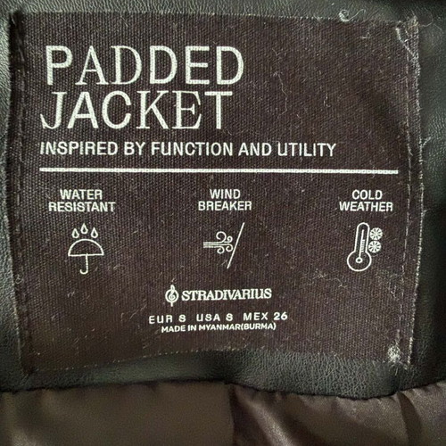 Stradivarius warm windproof jacket size S like new, black