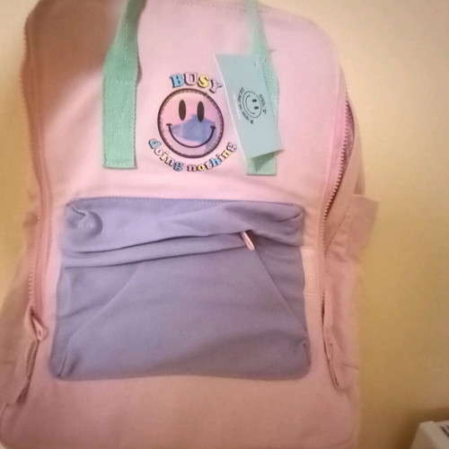 Backpack new with pockets and zipper, 70% cotton 30% polyester