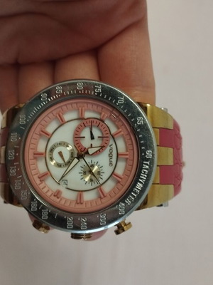 Vogue women's watch used, pink and gold