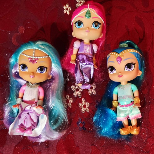 Mattel Shimmer and Shine dolls set of 3 used, approx. 15 cm