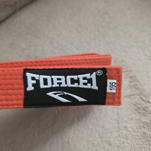 Orange FORCE1 martial arts belt, size 195, new