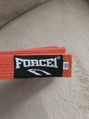 Orange FORCE1 martial arts belt, size 195, new