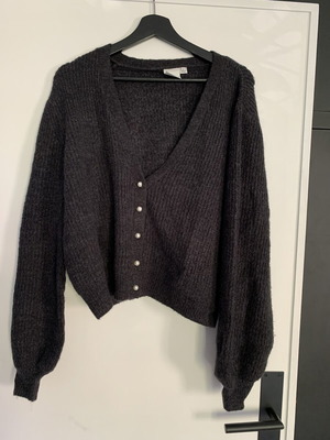 Ichi button-up cardigan dark grey size XL