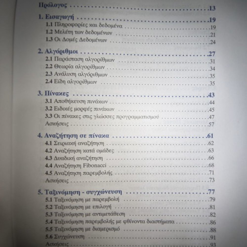 Data Structures and File Organizations used