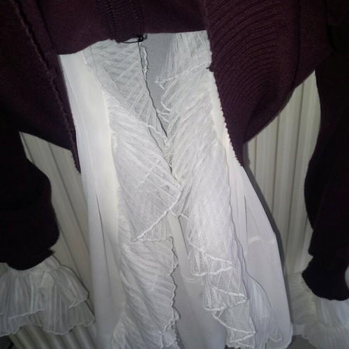 Relish shirt and cardigan new, size small, white and damask