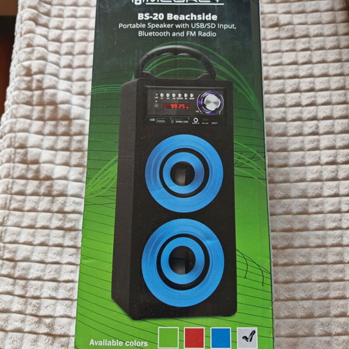 McGrey BS-20 Beachside portable Bluetooth speaker with FM radio, USB, SD, AUX
