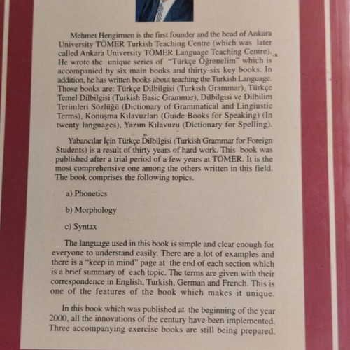 Turkish grammar book like new, English explanations