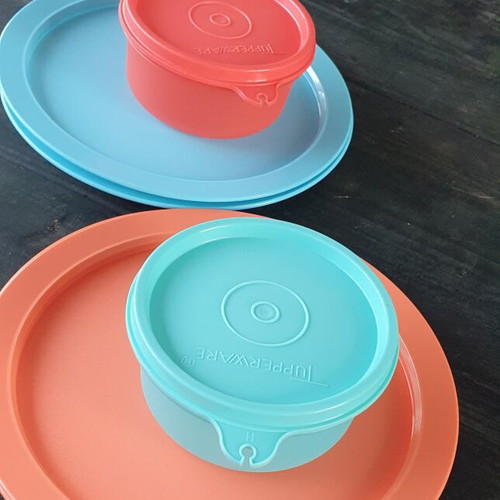 Tupperware kids set 6 pcs with airtight modular bowls and plates