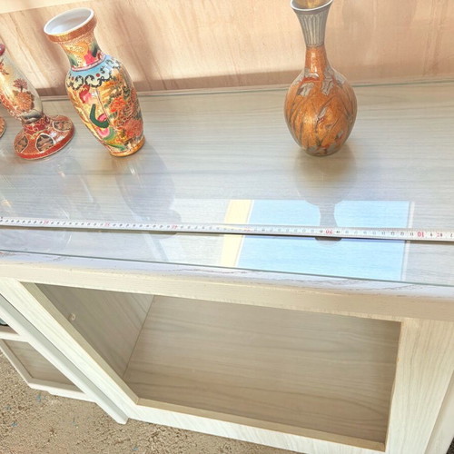 Furniture used gray-blue with glass, length 1.50 m