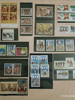 Greek stamps MNI new, 12 unsealed sets