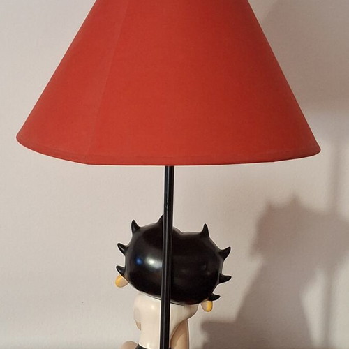 Betty Boop ceramic table lamp 2005, fabric shade