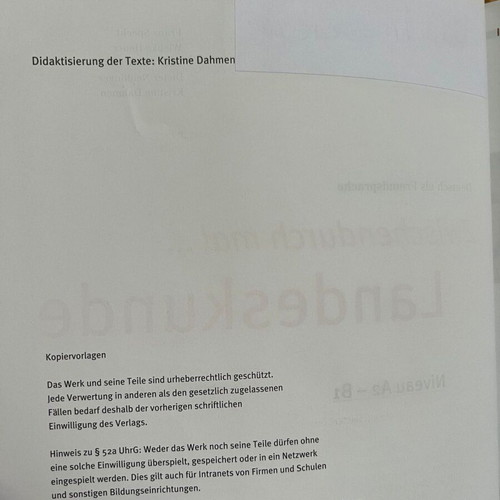 Zwischendurch Mal...Landeskunde German learning book used, level A2-B1