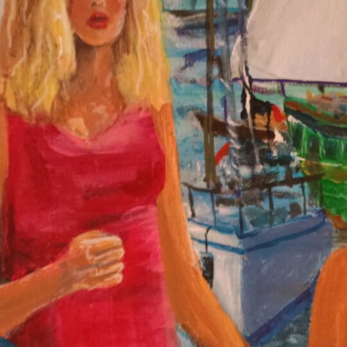 Handmade acrylic painting on canvas 50x80 cm, new