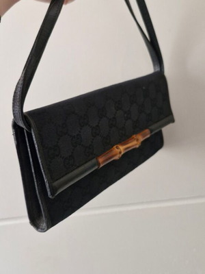 Gucci GG Bamboo Bar τσάντα χιαστί μεταχειρισμένη, μαύρη