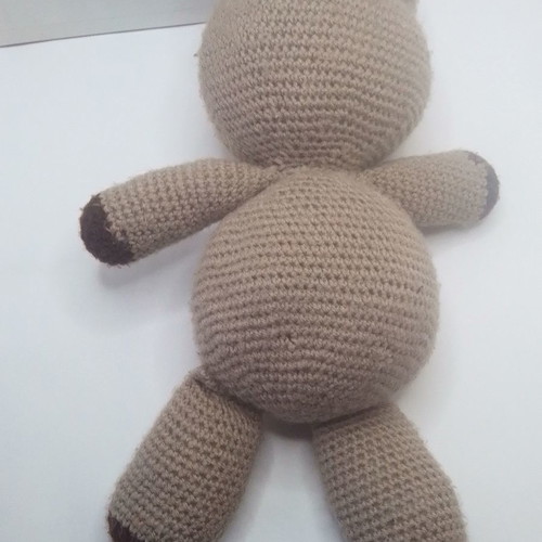 Crochet cat doll used, handmade, height 14 cm