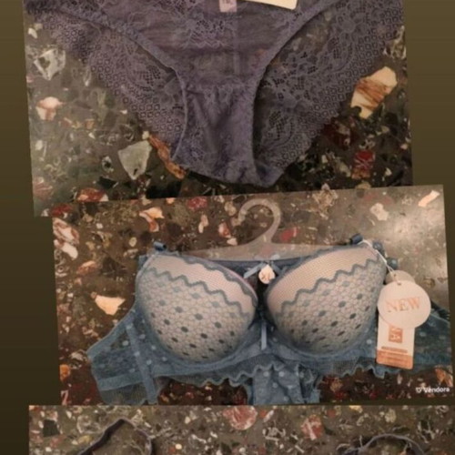 Lingerie sets new, 2 pieces each, turquoise and purple