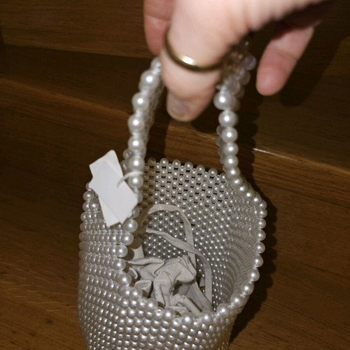 Pearl bag new, hand-held, white