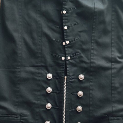 Vintage Gothic Military Black Vest Jacket like new, size S-M