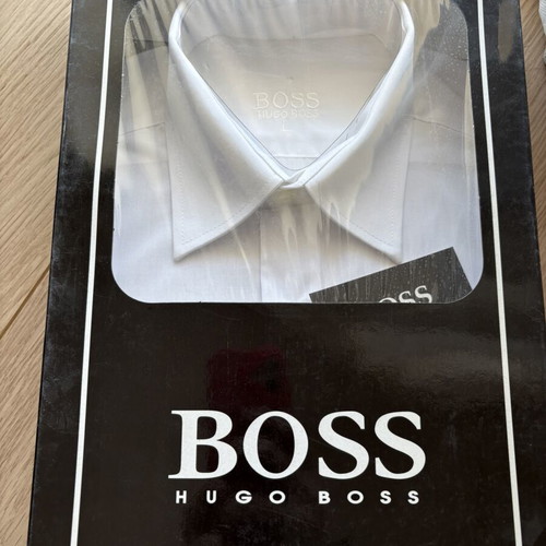 Boss white cotton shirt size L new