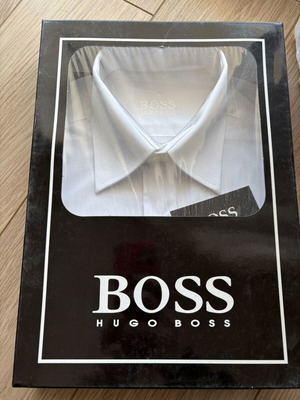 Boss white cotton shirt size L new
