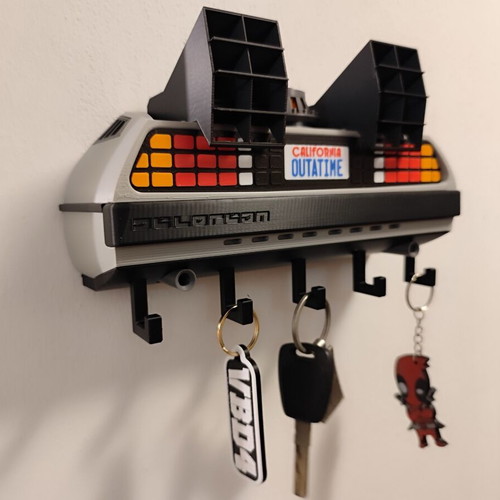 DeLorean 3D Printed Key Holder new, Back To The Future