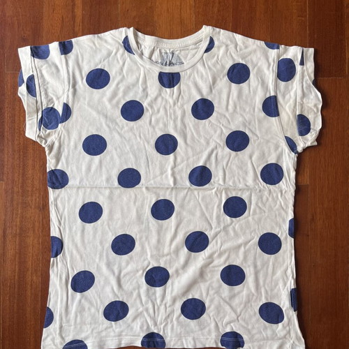 Primark t-shirt, white with blue dots, XL