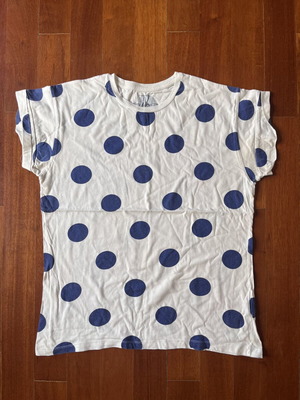Primark t-shirt, white with blue dots, XL