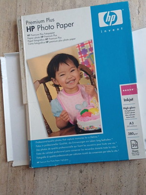 HP Photo Paper used, pack of 20 sheets A3 for Inkjet printers