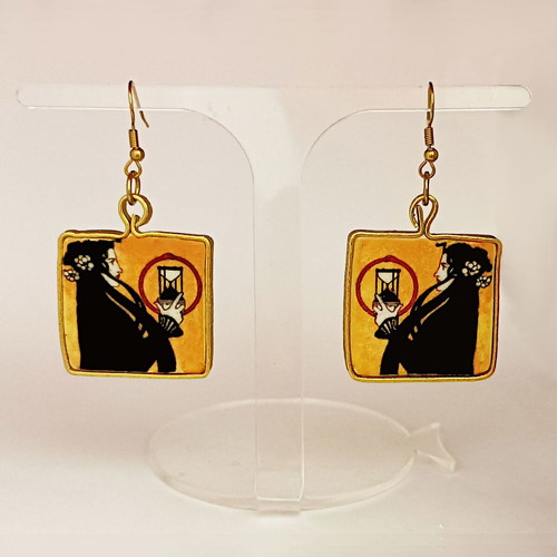 Art Nouveau earrings new, handmade, hypoallergenic by Apefthon