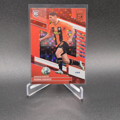 Panini Donruss Elite FIFA Heorhii Sudakov #221 Red Disco Rookie RC card used
