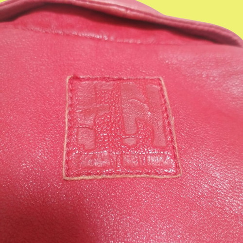 Freaky Nation red leather vest used, rock retro style