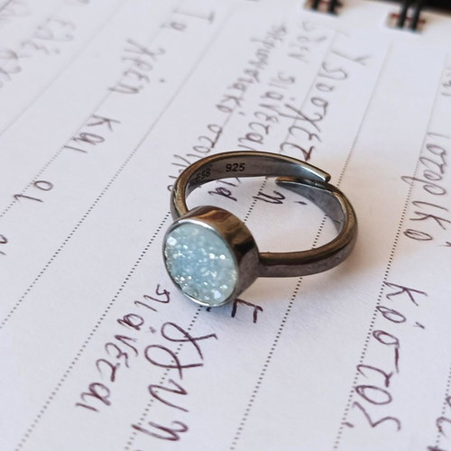 Gregio S925 silver ring used with turquoise agate