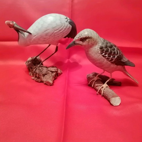 Wooden handmade birds like new, decorative