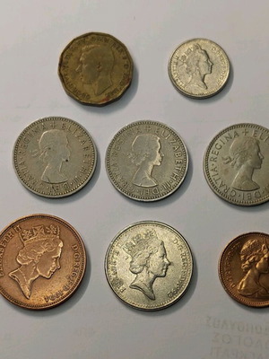 England coins used, pack of 8 pieces