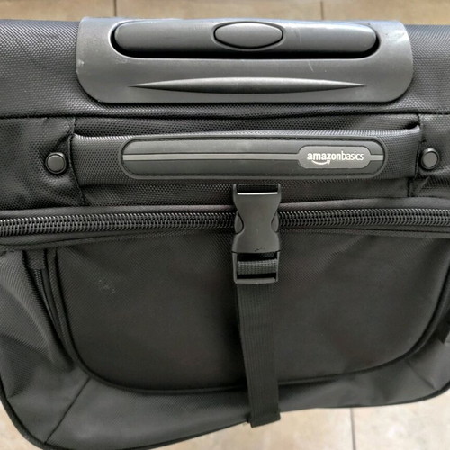 AmazonBasics Ripstop Wheeled Duffel Suitcase 87 Liter Blue like new
