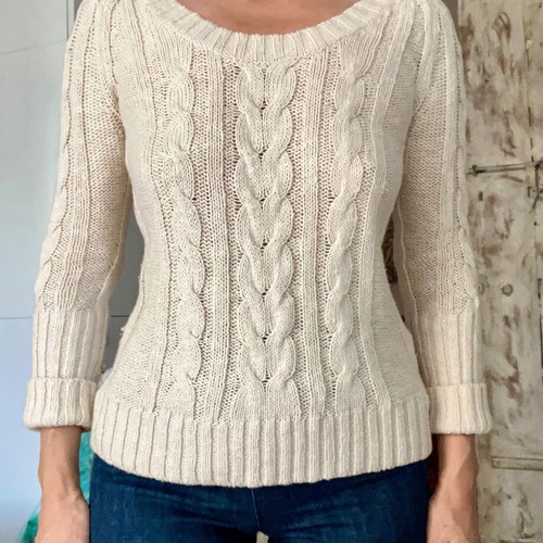 Massimo Dutti knitted sweater size M like new, beige, cotton linen