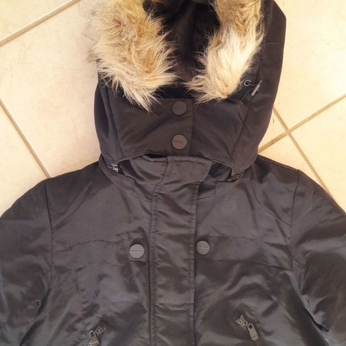 Street One jacket used, size 36 black with belt and hood