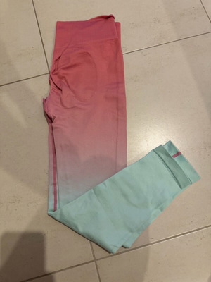 Women's leggings new, size S, pink and turquoise