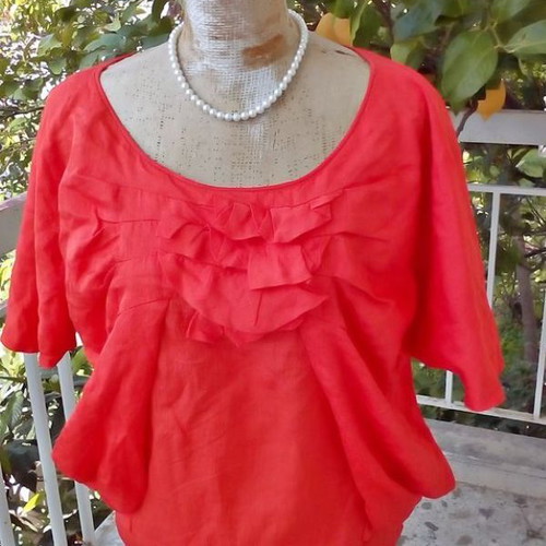 Sonia Rykiel blouse top like new, red-orange, size small-medium