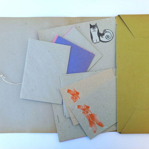 Stationery set used, recycled paper, 00's